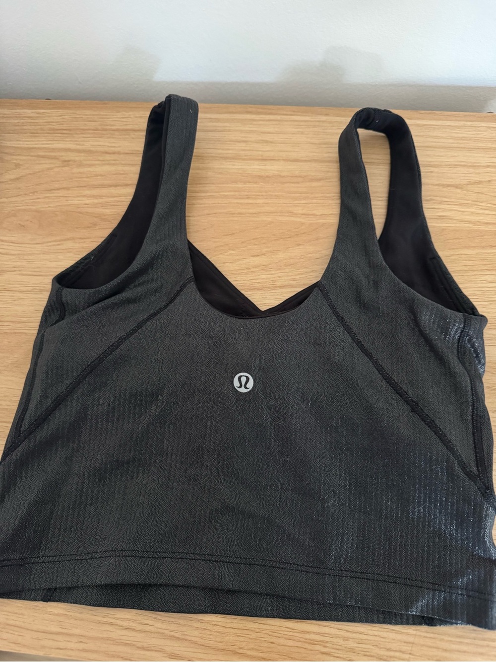 lululemon athletica black foil ribbed align top